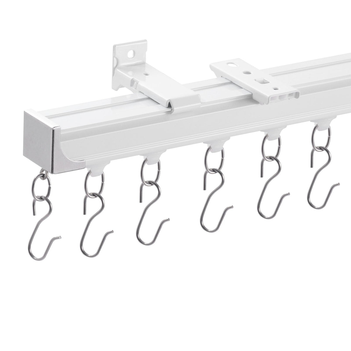 Ceiling Curtain Track Set 17.7 FT/5.4 Meter Room Divider with Hooks White V952-THBCLGDTZLHJN5CV4V0