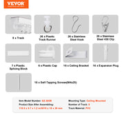 Ceiling Curtain Track Set, 9.9 FT/3 Meter, Self Adhesive, No Drill Ceiling Track System for Curtains, Room V952-THBCLGDTZPVCKEOX8V0