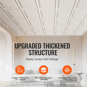 Ceiling Tiles, 16-Pack 20 x 20 in, Drop Ceiling Tiles Premium Polystyrene Sheet, Easy Installation/ Cutting V952-THBZPSB16J500WMY3V0
