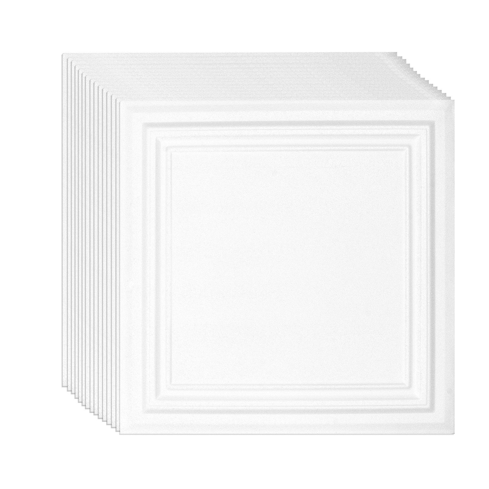 Ceiling Tiles, 16-Pack 20 x 20 in, Drop Ceiling Tiles Premium Polystyrene Sheet, Easy Installation/ Cutting V952-THBZPSB16J500WMY3V0