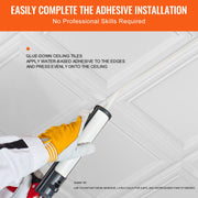 Ceiling Tiles 48-Pack 20 x 20 in Polystyrene Easy Installation Glue-up V952-THBZPSB48J5097TMWV0