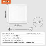 Ceiling Tiles 48-Pack 20 x 20 in Polystyrene Easy Installation Glue-up V952-THBZPSB48J5097TMWV0