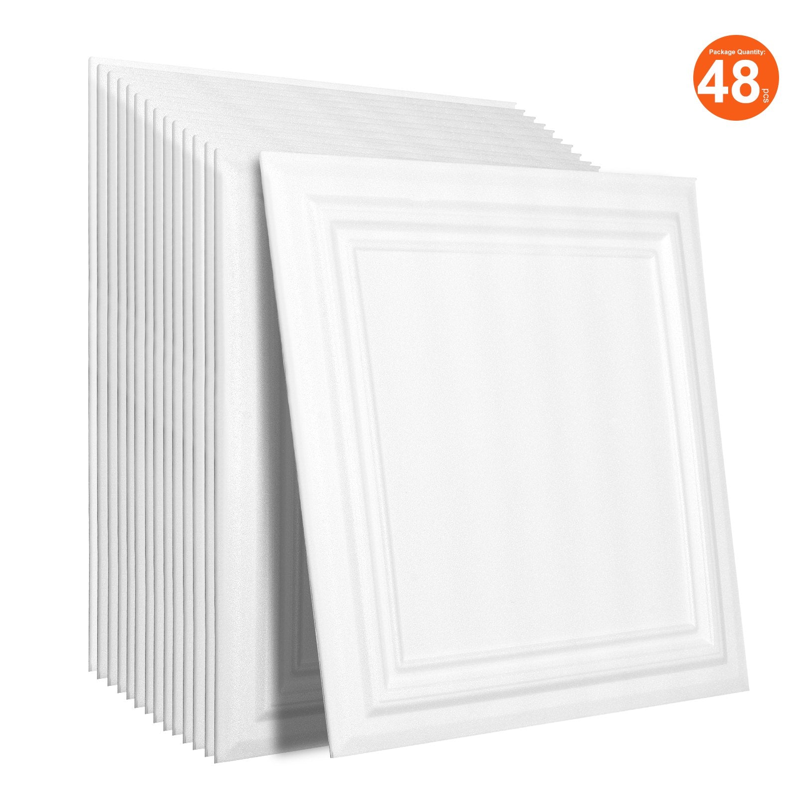 Ceiling Tiles 48-Pack 20 x 20 in Polystyrene Easy Installation Glue-up V952-THBZPSB48J5097TMWV0