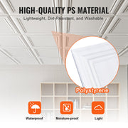 Ceiling Tiles 96-Pack 20 x 20 in Polystyrene Easy Installation Glue-up V952-THBZPSB96J507BX42V0