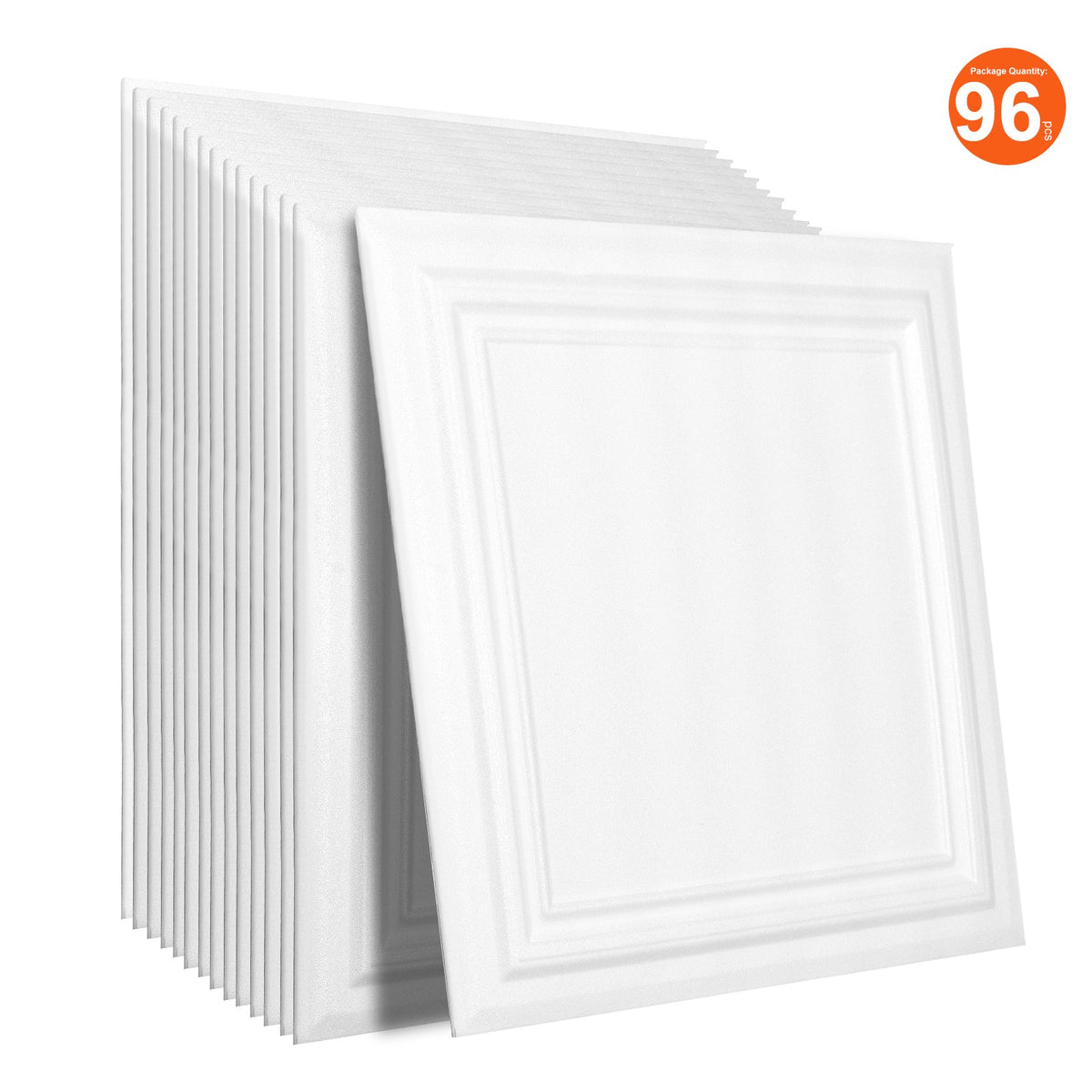 Ceiling Tiles 96-Pack 20 x 20 in Polystyrene Easy Installation Glue-up V952-THBZPSB96J507BX42V0