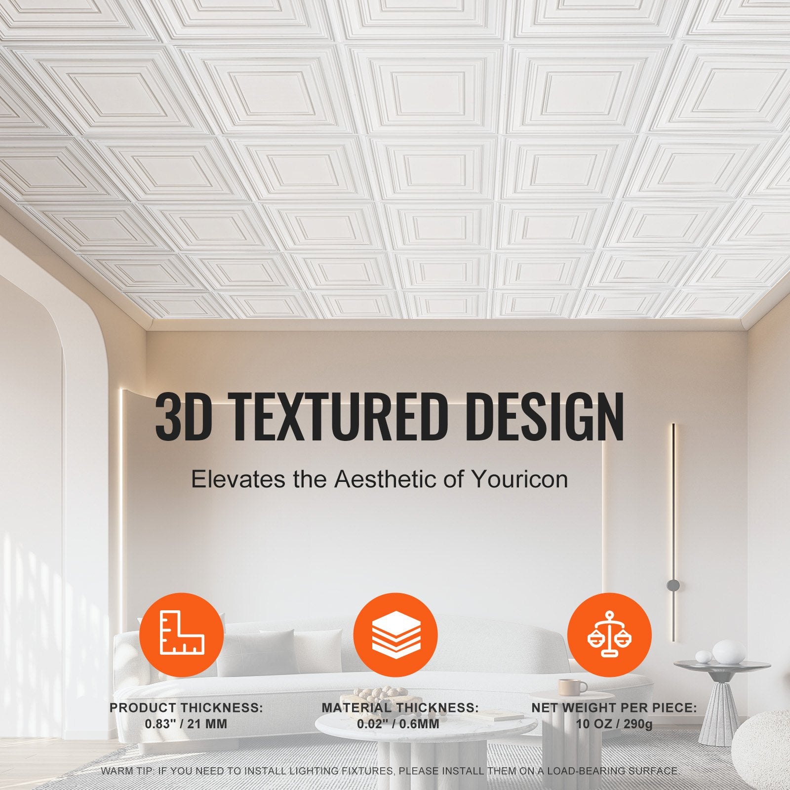 Ceiling Tiles 12-Pack 24 x 24 in PVC Easy Installation White Peg Pattern V952-THBZPVCB12J20JVLNV0