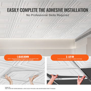 Ceiling Tiles 12-Pack 24 x 24 in PVC Easy Installation White Peg Pattern V952-THBZPVCB12J20JVLNV0