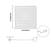 Ceiling Tiles 12-Pack 24 x 24 in PVC Easy Installation White Peg Pattern V952-THBZPVCB12J20JVLNV0