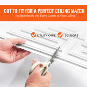 Ceiling Tiles 12-Pack 24 x 24 in PVC Easy Installation White Echo Pattern V952-THBZPVCB12J29DDRKV0