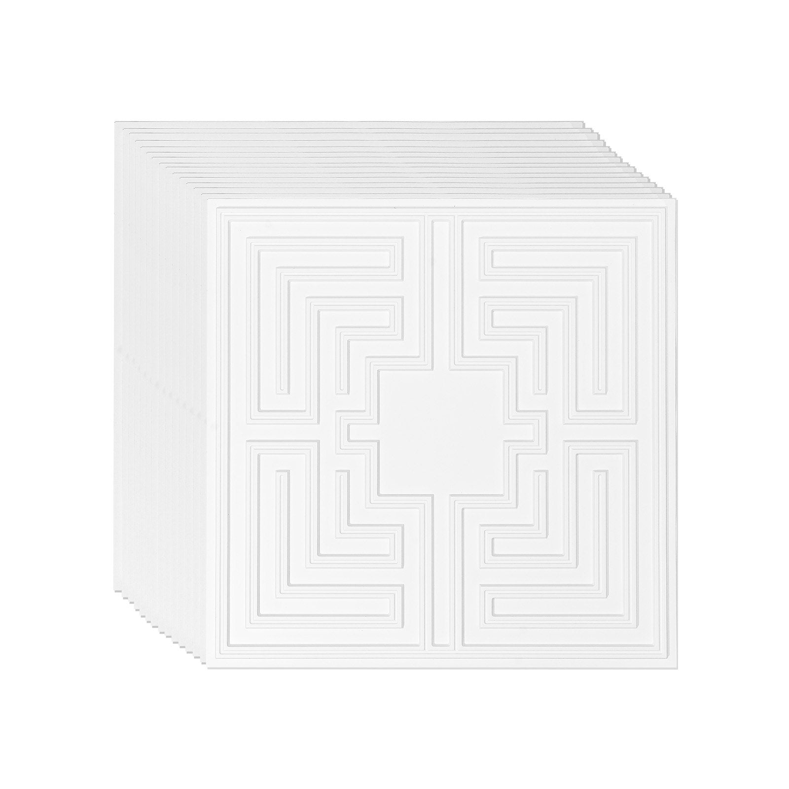 Ceiling Tiles 12-Pack 24 x 24 in PVC Easy Installation White Echo Pattern V952-THBZPVCB12J29DDRKV0