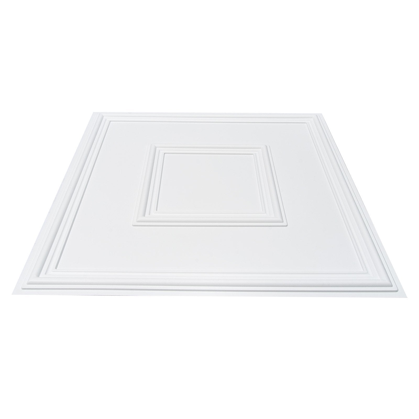 Ceiling Tiles 12-Pack 24 x 24 in PVC Easy Installation White Geometric V952-THBZPVCB12J2BINQSV0