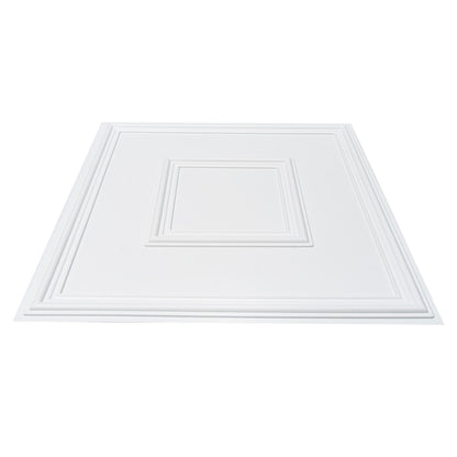 Ceiling Tiles 12-Pack 24 x 24 in PVC Easy Installation White Geometric V952-THBZPVCB12J2BINQSV0