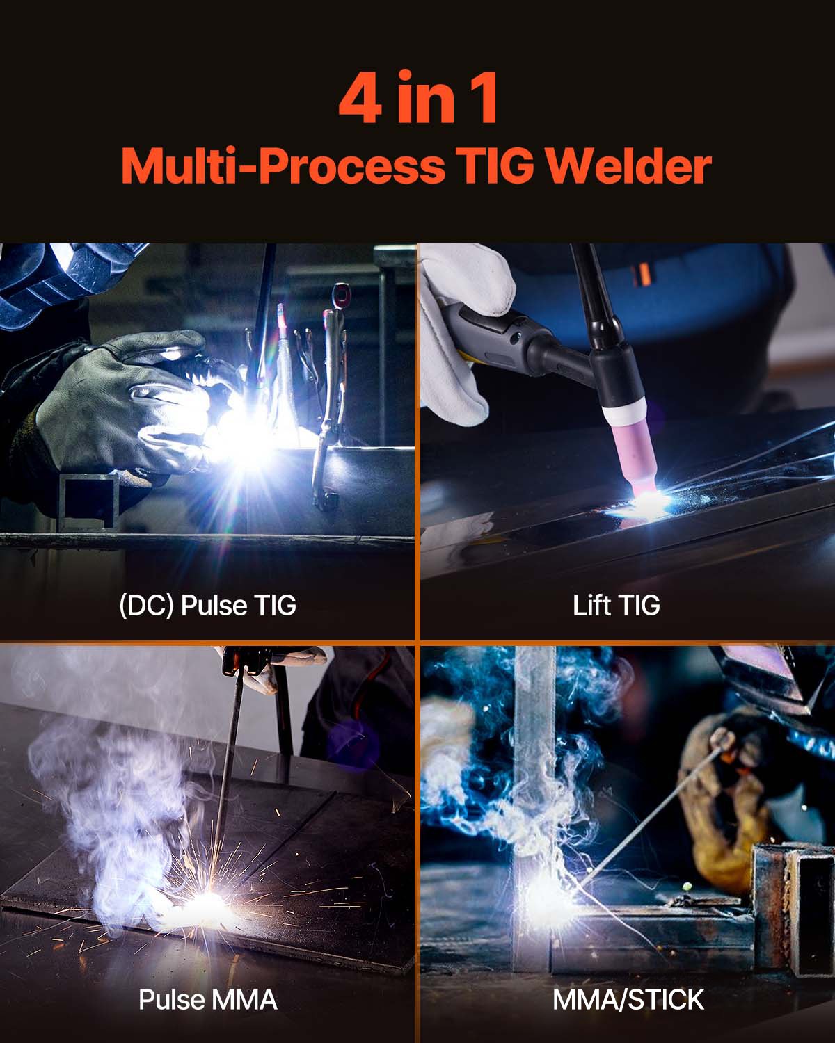 TIG Welder 4-In-1 Welding Machine Pulse MMA Lift STICK IGBT Inverter LED V952-TIGHJ140ASHYARAY5V3