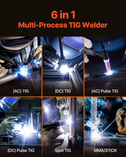 TIG Welder, 200A 6-In-1 Aluminum Welding Machine (LED Display) - AC TIG/DC TIG/AC Pulse TIG/DC Pulse TIG/Spot V952-TIGHJ200ALHY08YB1V3