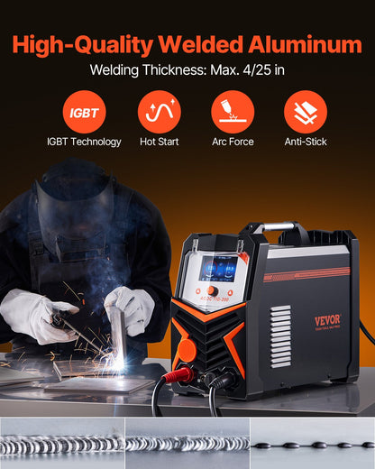 TIG Welder, 200A 6-In-1 Aluminum Welding Machine (LED Display) - AC TIG/DC TIG/AC Pulse TIG/DC Pulse TIG/Spot V952-TIGHJ200ALHY08YB1V3