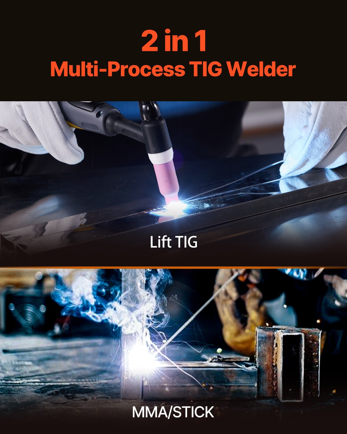 TIG Welder 2-In-1 Welding Machine Lift MMA Stick Arc IGBT Hot Start LED V952-TIGHJ205AEHYXJQPLV3