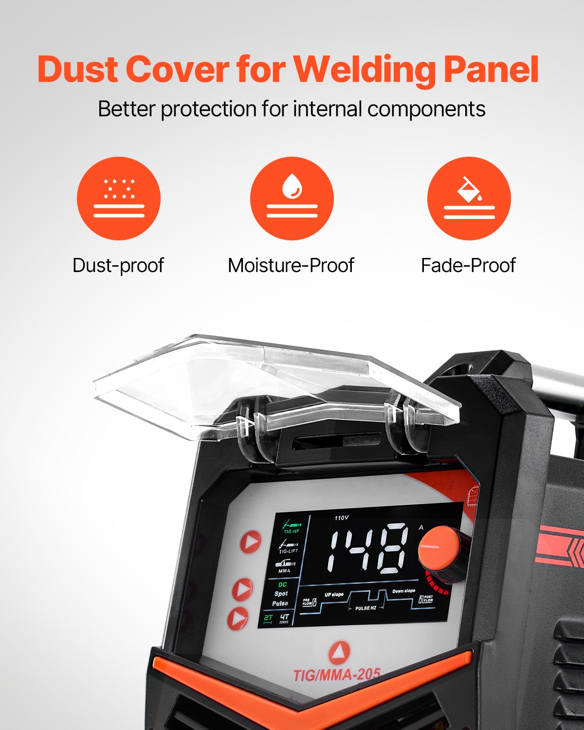 TIG Welder, 205A 3-In-1 Welding Machine (Large LED Display)- DC TIG/DC Pulse TIG/MMA(Stick), Electric Welder V952-TIGHJ205ASHYNKSKKV3