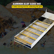Aluminum Alloy Sluice Box, Compact 36" Mini Sluice Boxes for Gold, Lightweight Gold Sluice Equipment, V952-TJGJJSLCX36MKK3D2V0