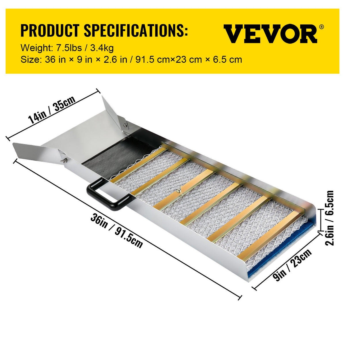 Aluminum Alloy Sluice Box, Compact 36" Mini Sluice Boxes for Gold, Lightweight Gold Sluice Equipment, V952-TJGJJSLCX36MKK3D2V0