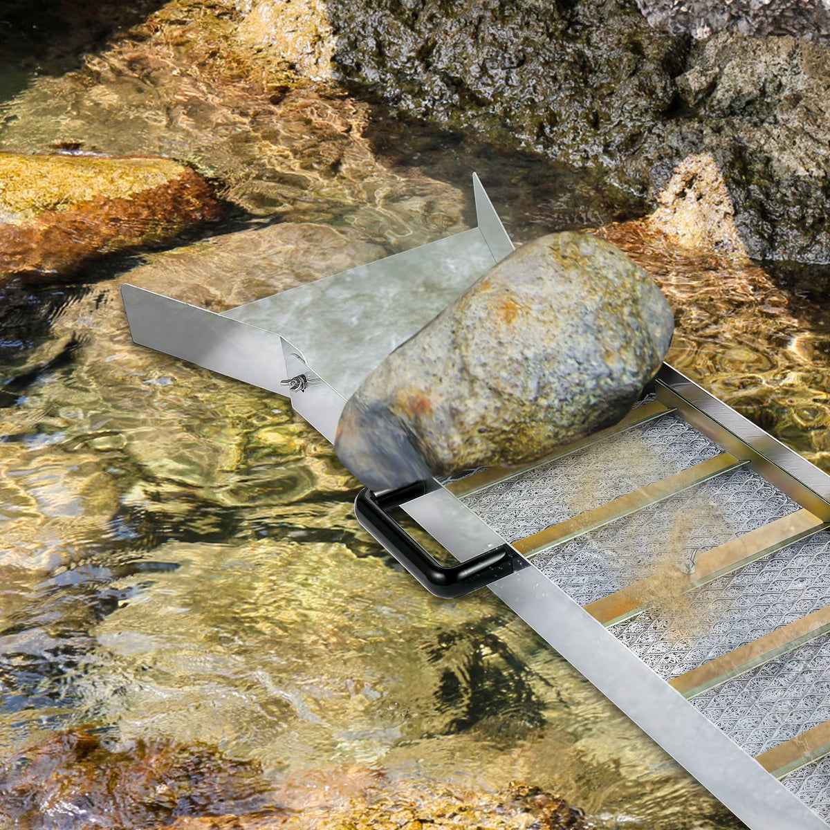 Aluminum Alloy Sluice Box, Compact 36" Mini Sluice Boxes for Gold, Lightweight Gold Sluice Equipment, V952-TJGJJSLCX36MKK3D2V0