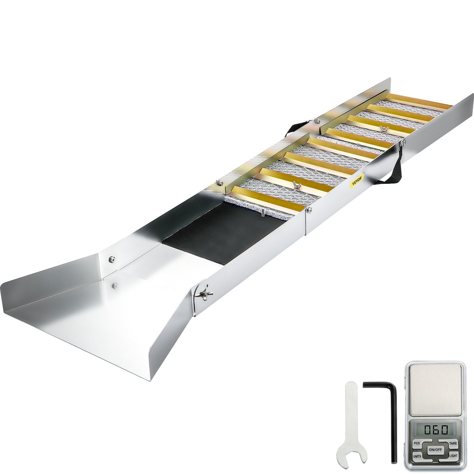 Folding Aluminum Alloy Sluice Box, Compact 50" Sluice Boxes for Gold, Lightweight Gold Sluice Equipment, V952-TJGJJSZDLCX508DSSV0