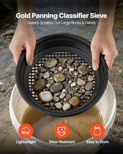 Gold Panning Kit, 254 mm and 355 mm Pans, 19 PCS Portable Prospecting Equipment Kit with Classifier Sieves, V952-TJPTZ1014INC4MEVK001V0