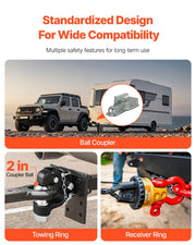 Pintle Hook, 9070 kg Towing Capacity, Trailer Hitches Receiver Hook Combination 50.4 mm Hitch Ball, Fits for V952-TJXHTGDGQ2INLAH50V0