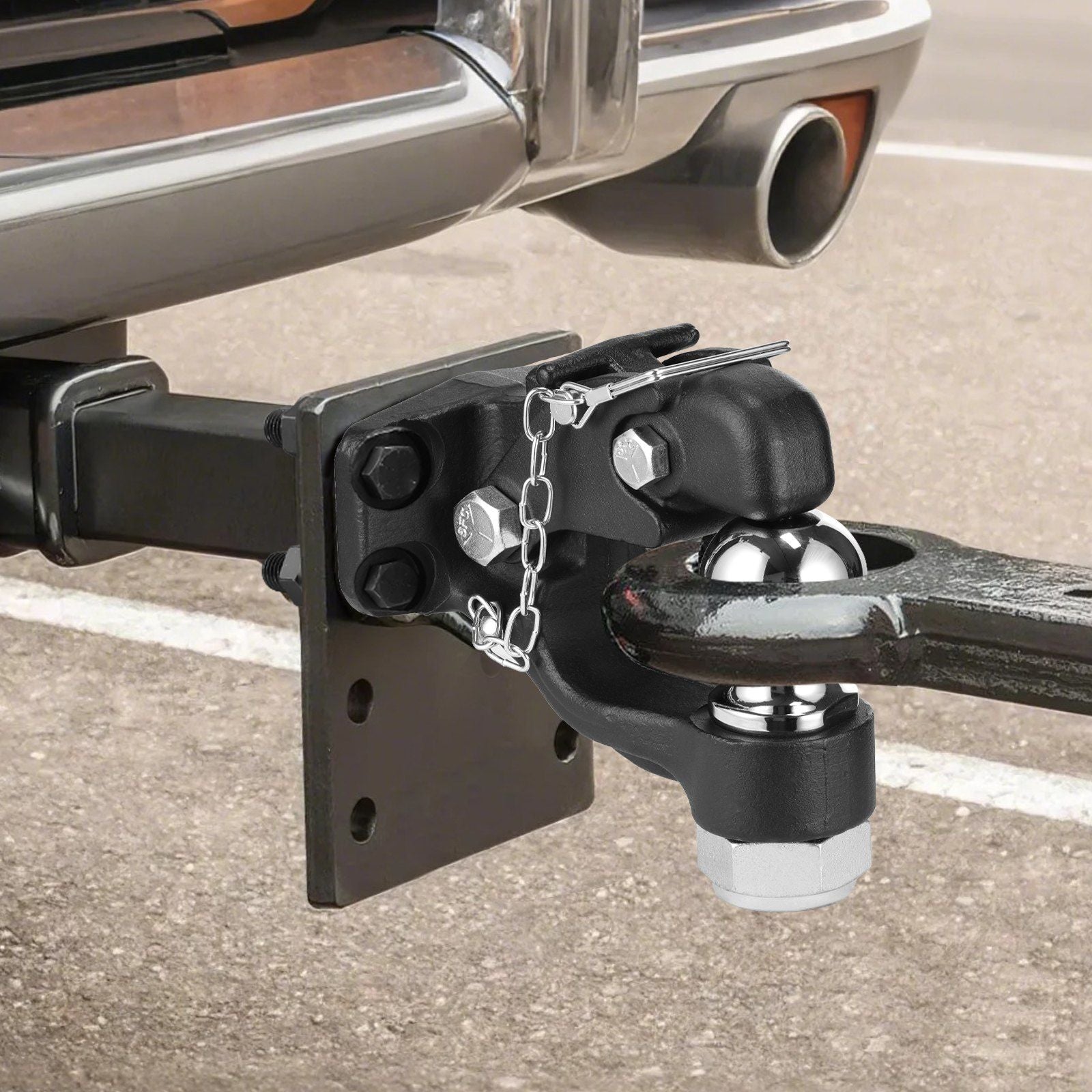 Pintle Hook, 9070 kg Towing Capacity, Trailer Hitches Receiver Hook Combination 50.4 mm Hitch Ball, Fits for V952-TJXHTGDGQ2INLAH50V0