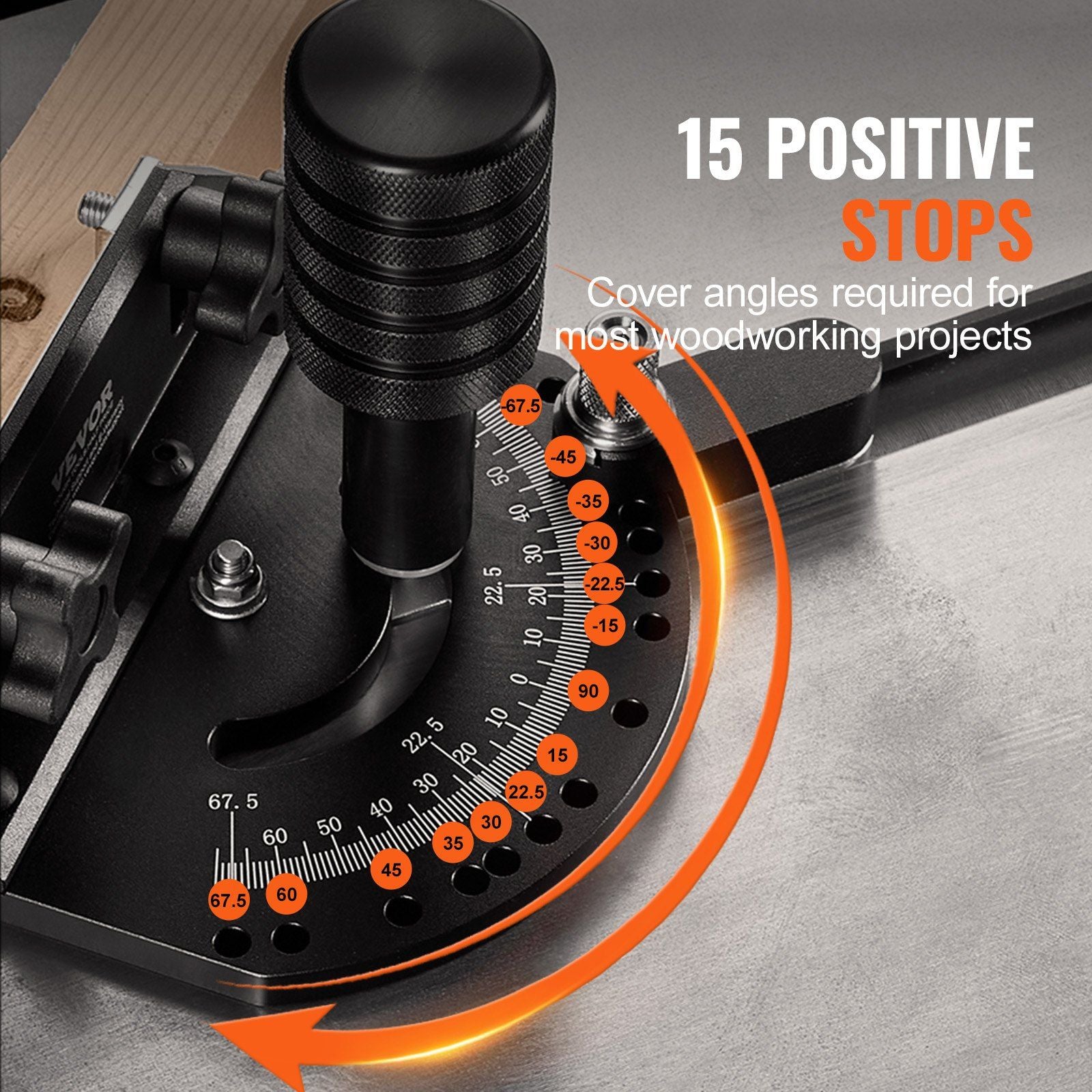 Precision Miter Gauge, Standard Slot 19 x 9.5 mm, Aluminum Alloy Table Saw Miter Gauge with 61 cm Grating 15 V952-TJXQGDKS6060DGXZUV0
