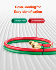 Oxygen Acetylene Hose, 1/4-Inch x 25FT Oxy Acetylene Hose with 9/16"-18 B Fitting, 300PSI T Grade Welding V952-TJYYGHJRGMG2RD7J9V0
