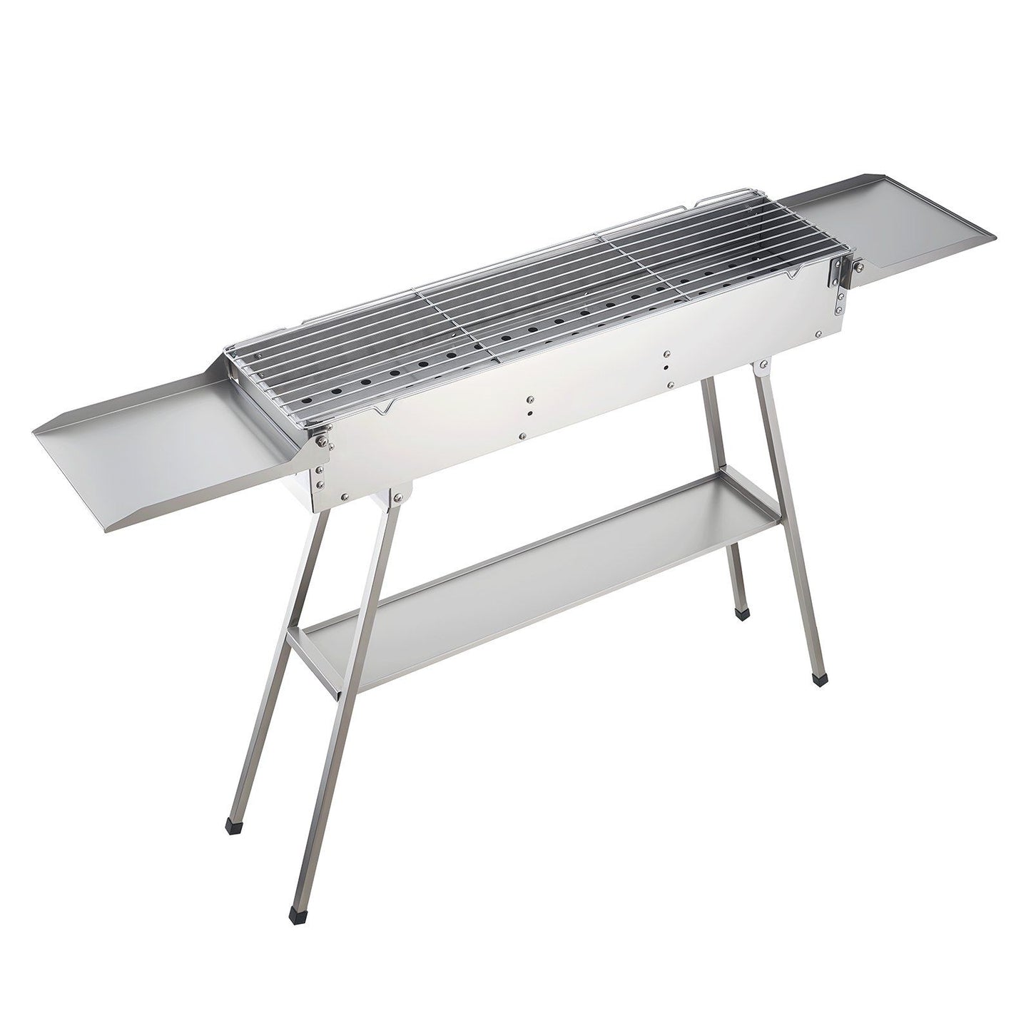 Foldable Charcoal Grill, 0.16 m2 Portable Charcoal Barbecue Grill with Liftable Charcoal Tray & Side Tables, V952-TLCTZDKZTKBXI2GZV001V0