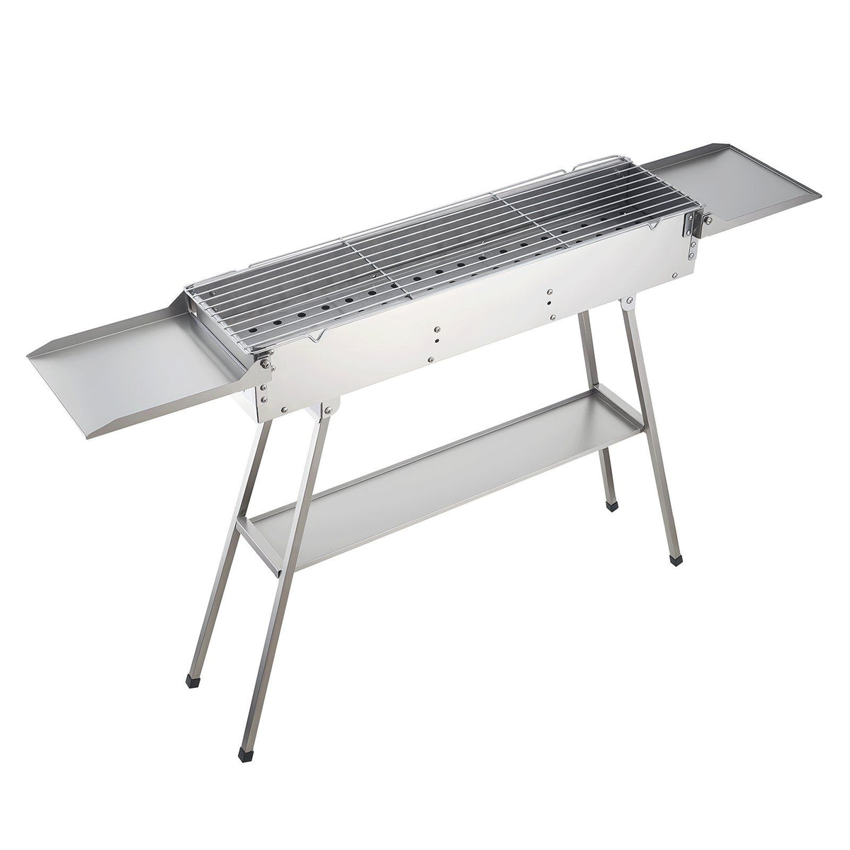 Foldable Charcoal Grill, 0.16 m2 Portable Charcoal Barbecue Grill with Liftable Charcoal Tray & Side Tables, V952-TLCTZDKZTKBXI2GZV001V0