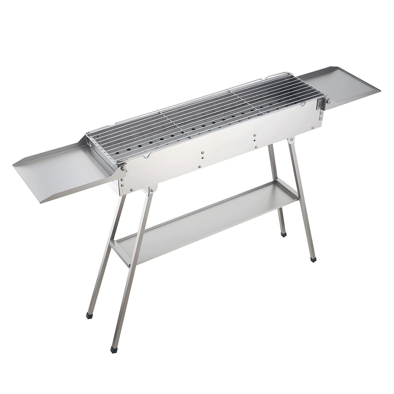 Foldable Charcoal Grill, 0.16 m2 Portable Charcoal Barbecue Grill with Liftable Charcoal Tray & Side Tables, V952-TLCTZDKZTKBXI2GZV001V0