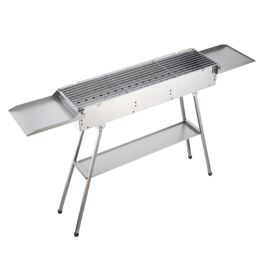 Foldable Charcoal Grill, 0.16 m2 Portable Charcoal Barbecue Grill with Liftable Charcoal Tray & Side Tables, V952-TLCTZDKZTKBXI2GZV001V0