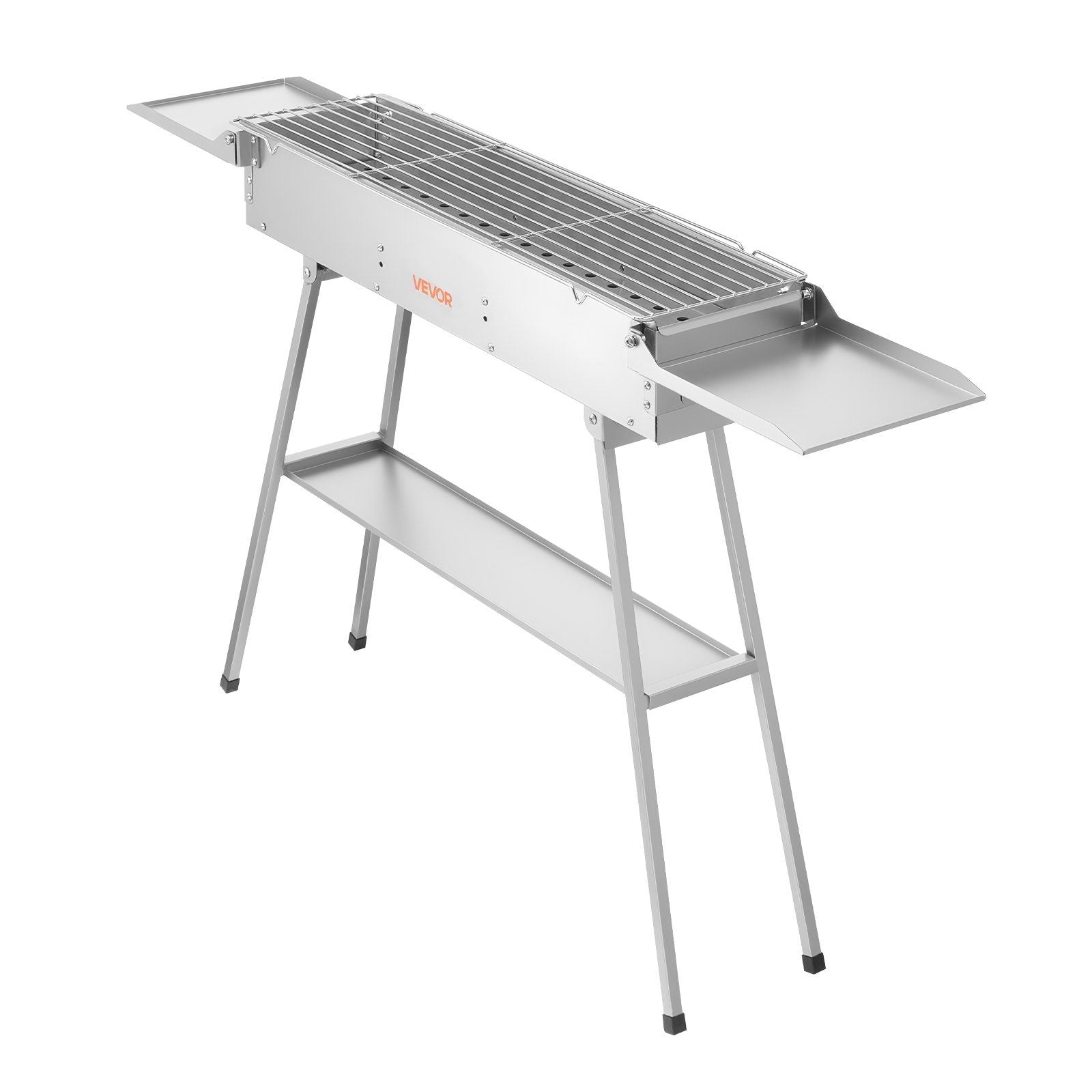 Foldable Charcoal Grill, 0.16 m2 Portable Charcoal Barbecue Grill with Liftable Charcoal Tray & Side Tables, V952-TLCTZDKZTKBXI2GZV001V0