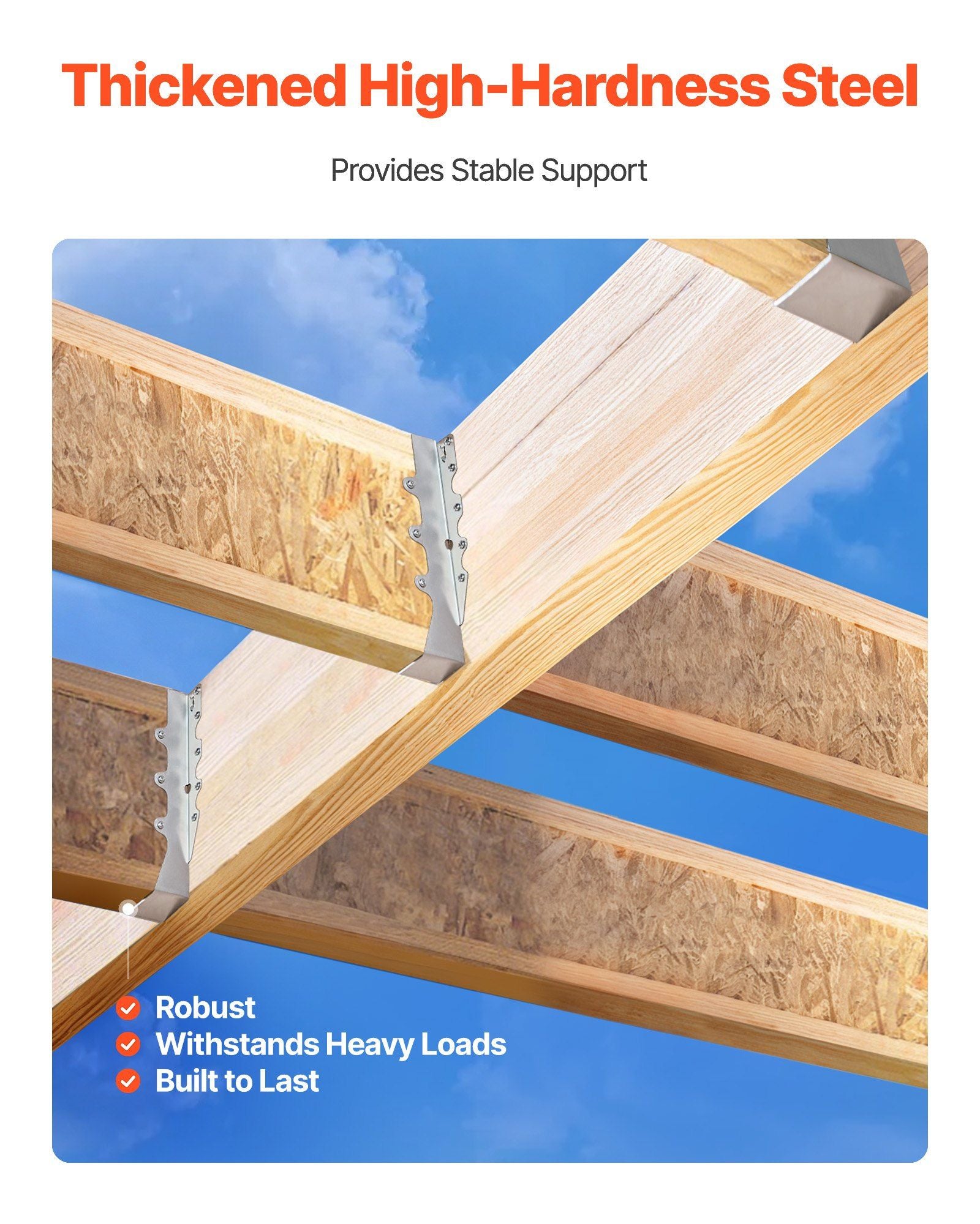 50 Pcs Joist Hanger, Inner Dimensions 1.57 x 1.50 x 7.83 inch / 40 x 38 x 199 mm, Rafter Hurricane Ties Joist V952-TLDJ210INCH5HCMQL001V0