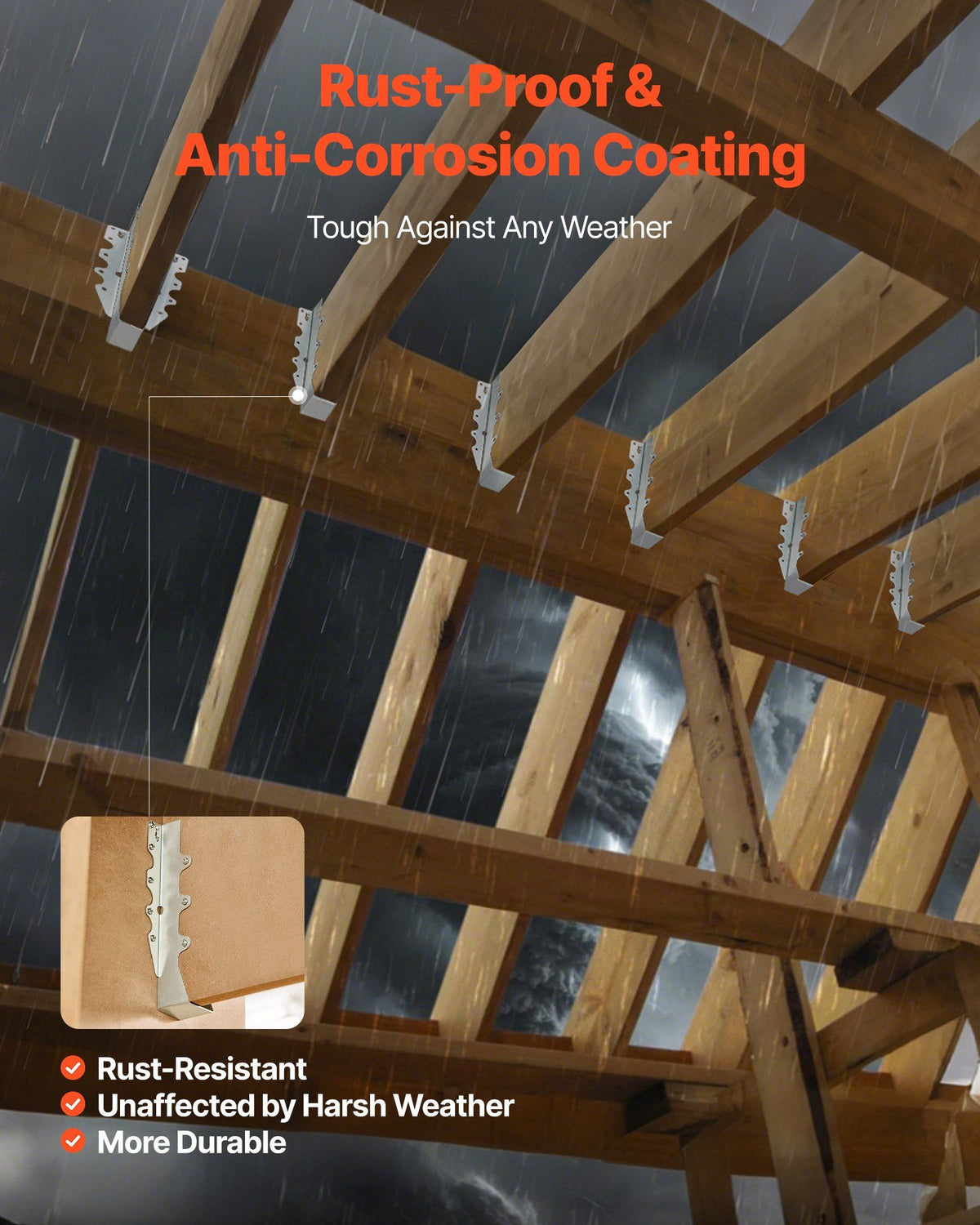 50 Pcs Joist Hanger, Inner Dimensions 1.57 x 1.50 x 7.83 inch / 40 x 38 x 199 mm, Rafter Hurricane Ties Joist V952-TLDJ210INCH5HCMQL001V0
