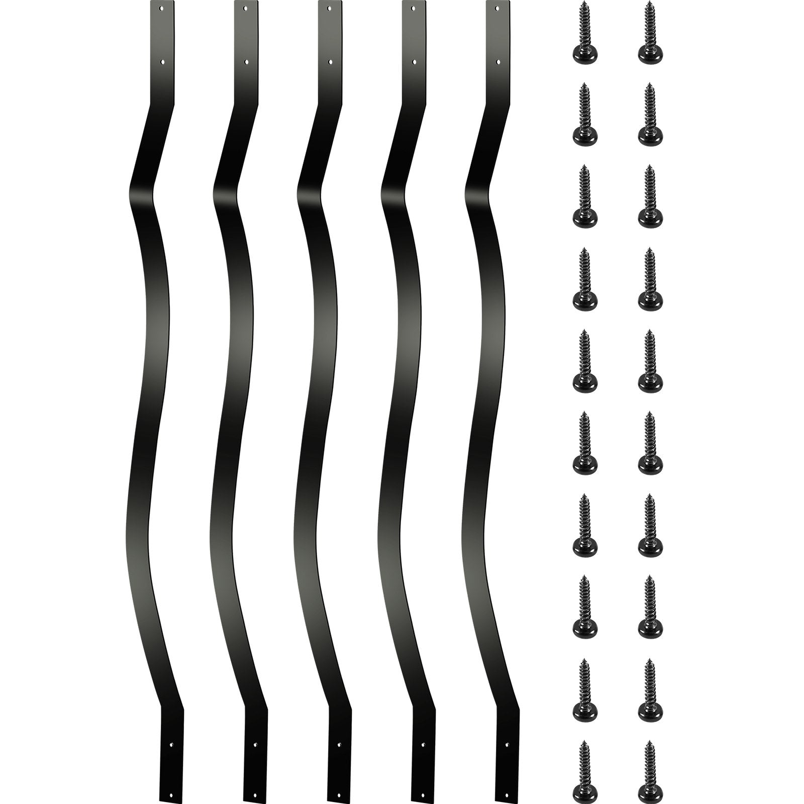 Deck Balusters, 51 Pack Metal Deck Spindles, 32.25""x1"" Staircase Baluster with Screws, Iron Deck Railing V952-TLGYC32.2550/SL5YV0