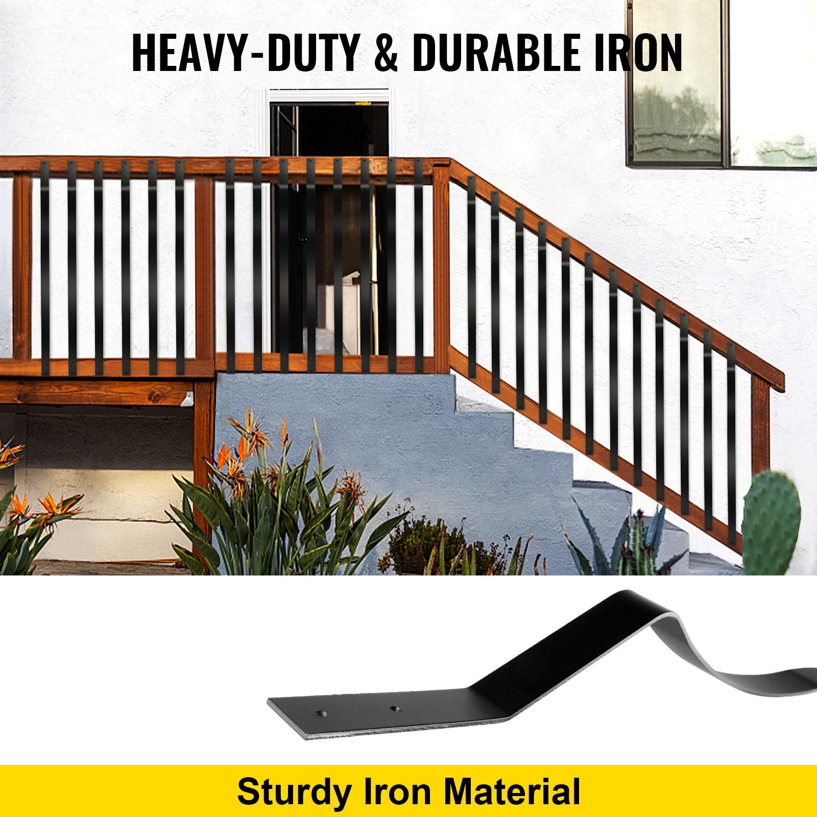 Deck Balusters, 51 Pack Metal Deck Spindles, 32.25""x1"" Staircase Baluster with Screws, Iron Deck Railing V952-TLGYC32.2550/SL5YV0