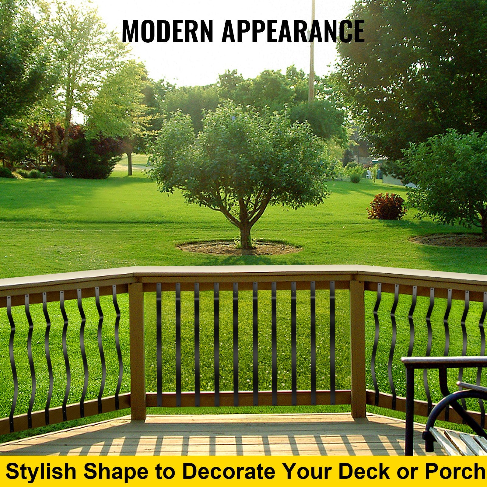 Deck Balusters, 51 Pack Metal Deck Spindles, 32.25""x1"" Staircase Baluster with Screws, Iron Deck Railing V952-TLGYC32.2550/SL5YV0