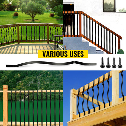 Deck Balusters, 51 Pack Metal Deck Spindles, 32.25""x1"" Staircase Baluster with Screws, Iron Deck Railing V952-TLGYC32.2550/SL5YV0