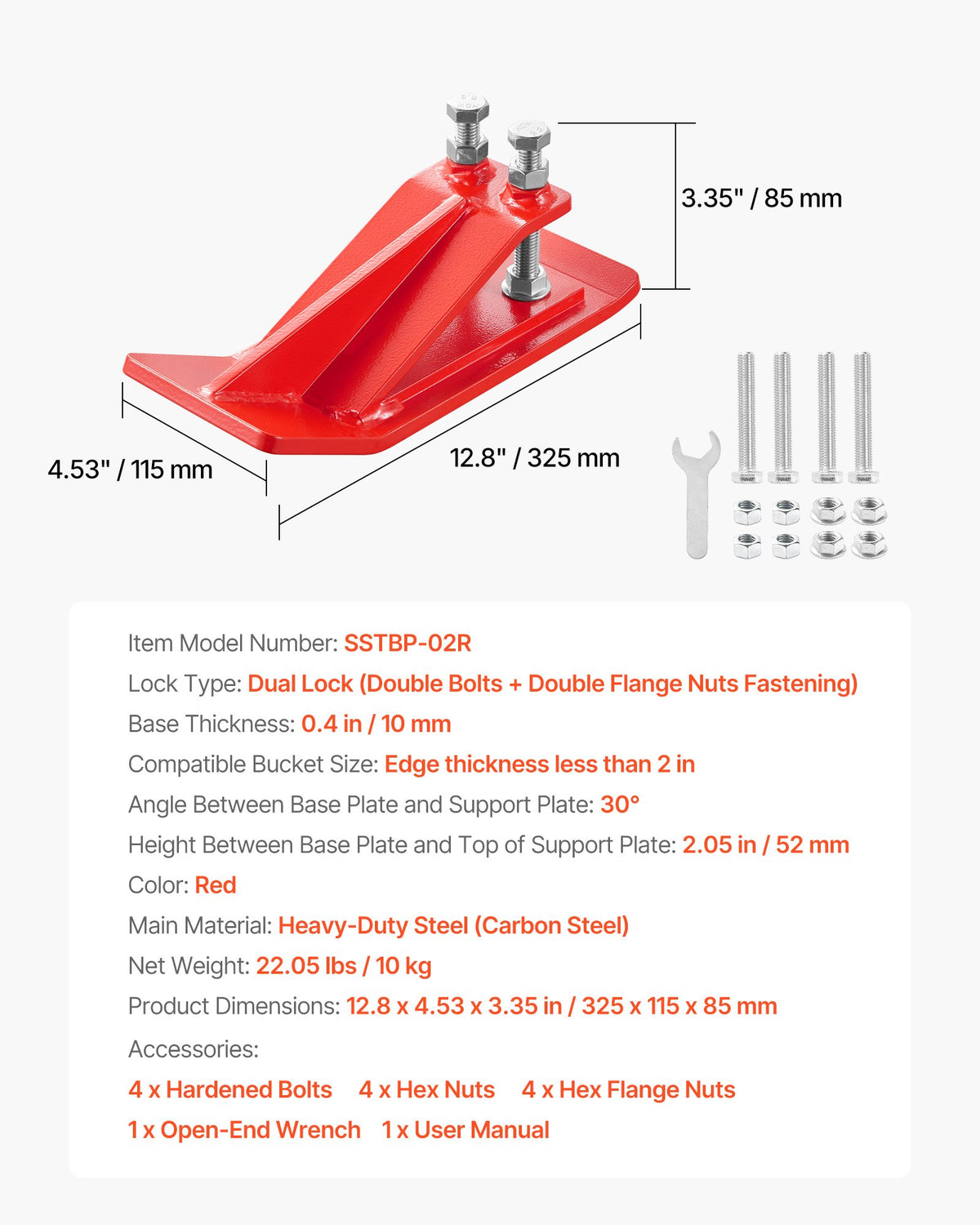 Tractor Bucket Protector, 2PCS Heavy Duty Steel Bucket Edge Protectors, Edge Tamer Anti-Skid Device with V952-TLJCDBHQLJZS95I4C001V0
