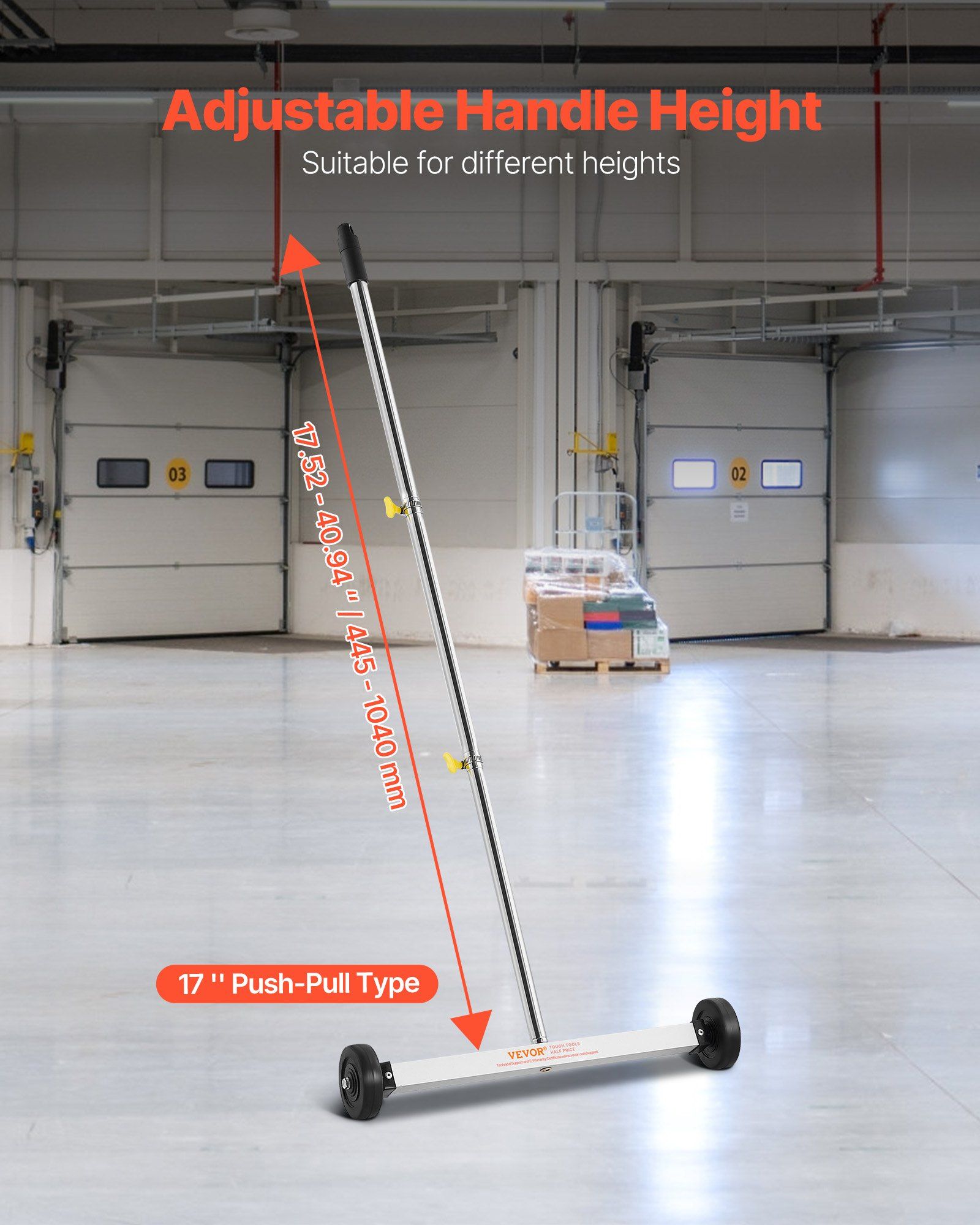 Magnetic Sweeper with Wheels, 43 cm, 4.5 kg Load Capacity, Lightweight Magnetic Pickup Sweeper with V952-TLSCXQSQ17INCXRNS001V0