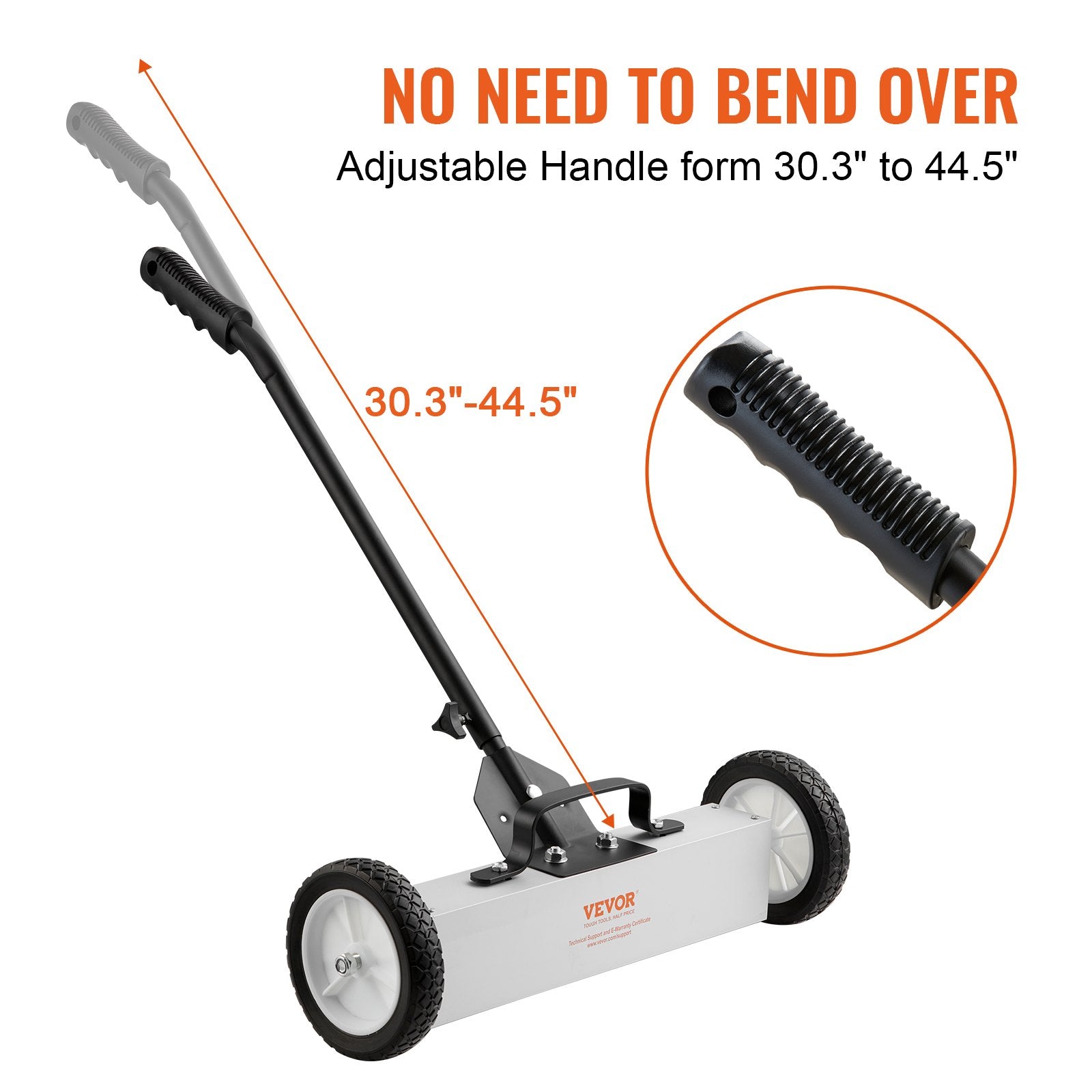 Rolling Magnetic Sweeper with Wheels, Push-Type Magnetic Pick Up Sweeper, Large Magnet Pickup Lawn Sweeper, V952-TLSCXQSQT1845AO8ZV0