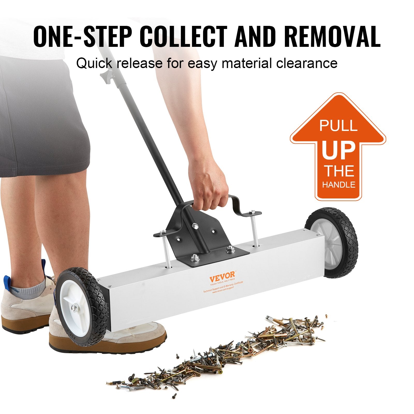 22.6 kg Rolling Magnetic Sweeper with Wheels, Push-Type Magnetic Pick Up Sweeper, Large Magnet Pickup Lawn V952-TLSCXQSQT2450BUQBV0