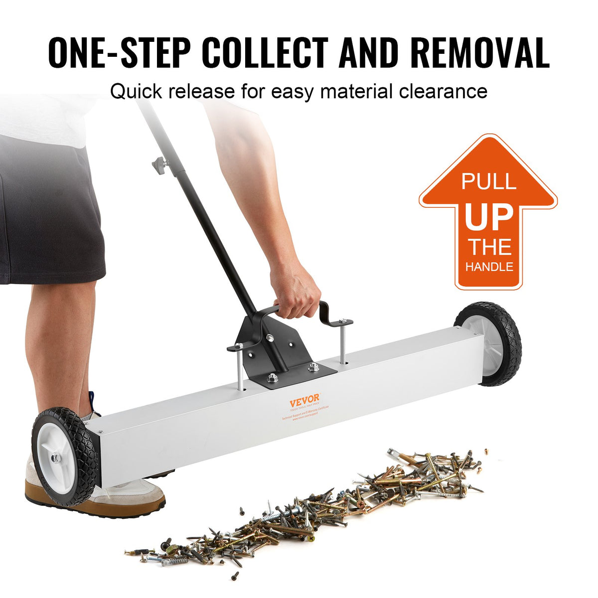 24.9 kg Rolling Magnetic Sweeper with Wheels,Push-Type Magnetic Pick Up Sweeper, Large Magnet Pickup Lawn V952-TLSCXQSQT36558SE0V0