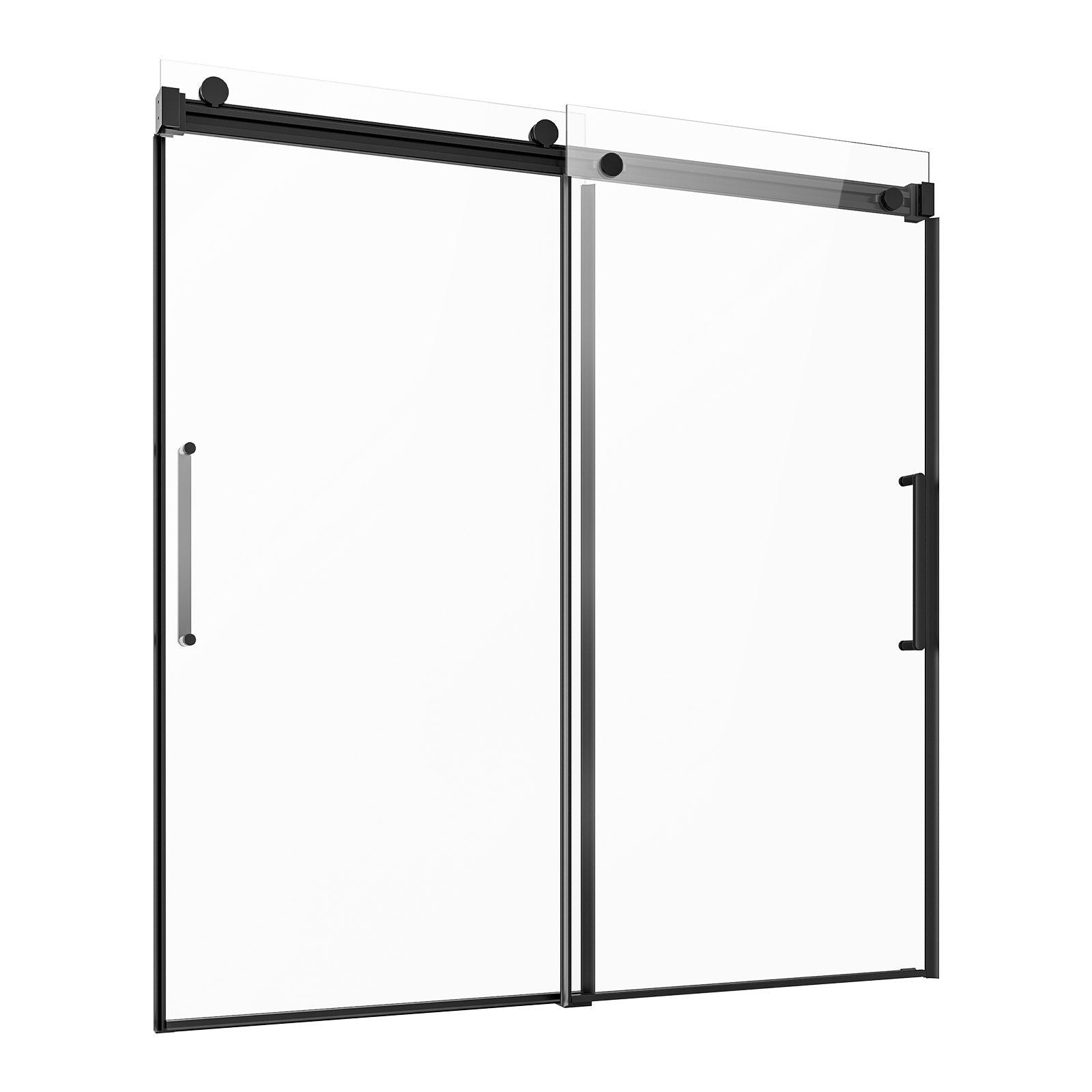 Frameless Sliding Bathtub Door, 1422-1524 mm x 1524 mm, Frameless Shower Glass Door, Frameless Double Sliding V952-TLYGM60W62HI3IDVNV0