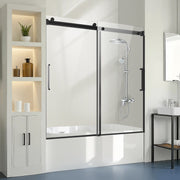 Frameless Sliding Bathtub Door, 1422-1524 mm x 1524 mm, Frameless Shower Glass Door, Frameless Double Sliding V952-TLYGM60W62HI3IDVNV0