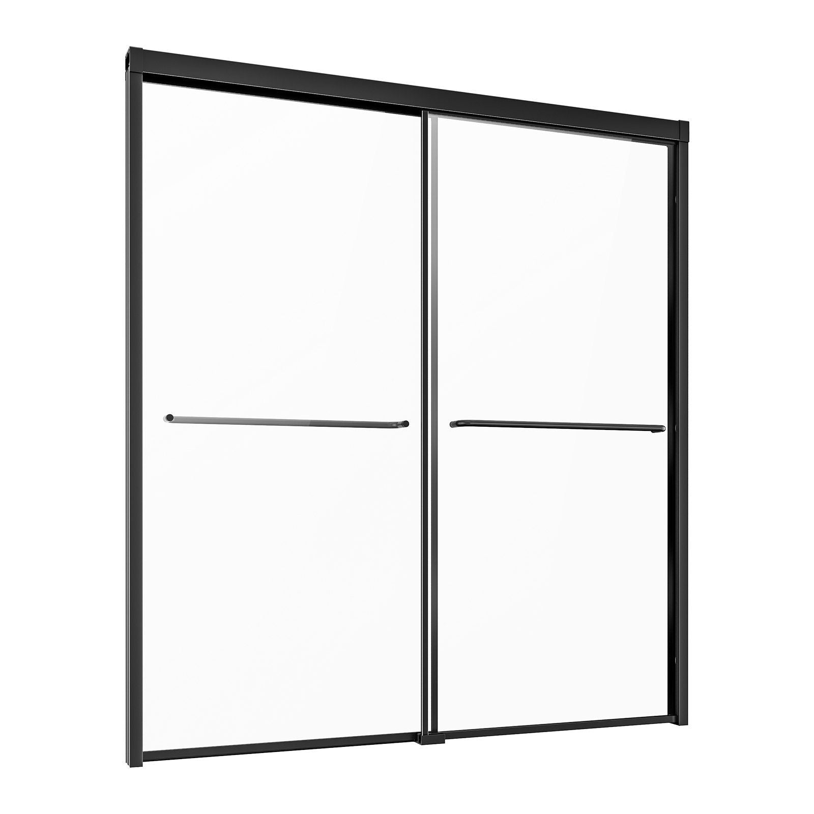Bathtub Shower Door, 1422-1524 mm x 1524 mm, Semi-Frameless Double Sliding Tub Door, Semi-Frameless Bypass V952-TLYGM60W62HIYDJ1GV0