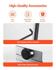 Bathtub Shower Door, 1422-1524 mm x 1524 mm, Semi-Frameless Double Sliding Tub Door, Semi-Frameless Bypass V952-TLYGM60W62HIYDJ1GV0